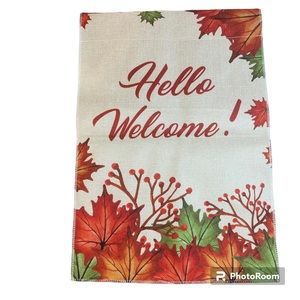 Fall garden flag Hello Welcome